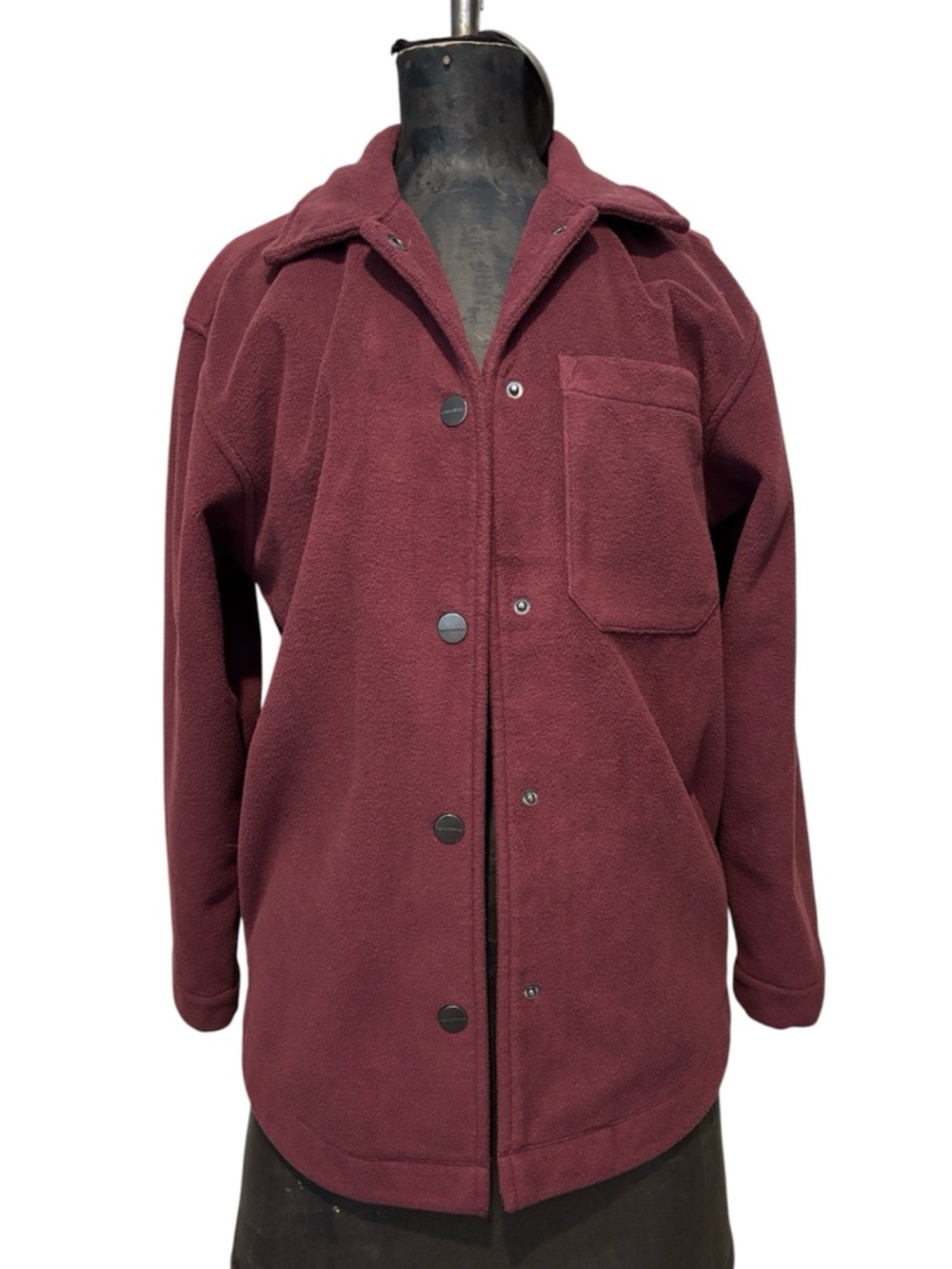 New Balance Burgundy / Maroon Fleece Snap Front Shirt - Like New